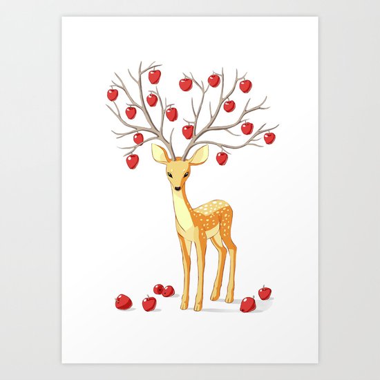 Autumn Fawn Art Print