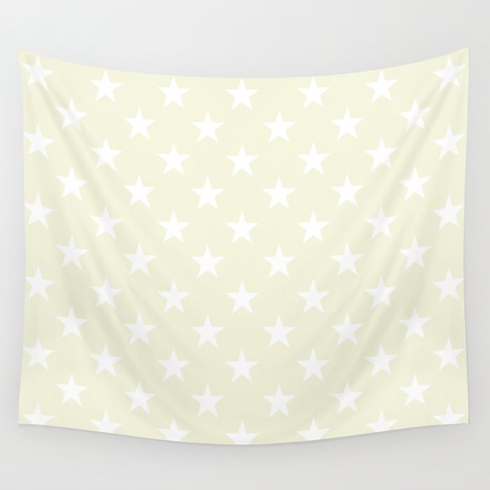 STARS (WHITE & BEIGE) Wall Tapestry