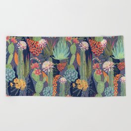 Modern Cactus Print Beach Towel