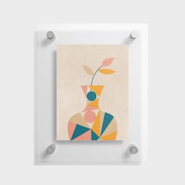 Colorful Geometric Potted Plant Floating Acrylic Print