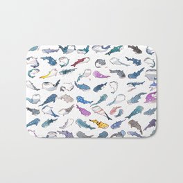 65 Cute Whale Sharks Bath Mat | Shark, Painting, Positive, Happy, Watercolor, Adorable, Pattern, Lovely, Whaleshark, Cute 