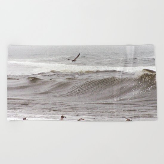 Seagulls and the Surf Beach Towel