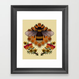 The Bumble Bee & his Honeycomb Framed Art Print