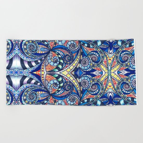 Drawing Floral Zentangle G7B Beach Towel