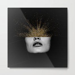 Woman Within Metal Print | Boldwoman, Symbol, Womanwithin, Golden, Woman, Feministpower, Sparkles, Abstractwoman, Feminism, Graphicdesign 
