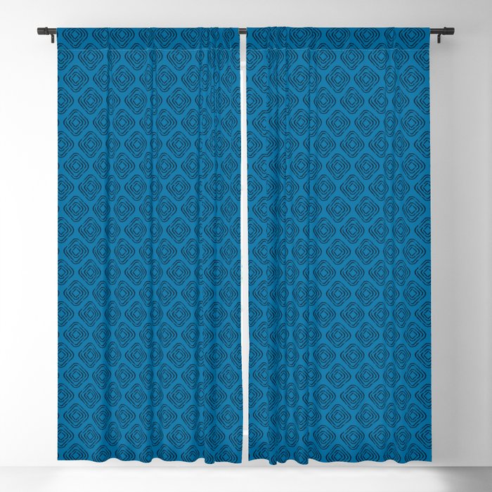 Harlequin Painted Diamond Grid Royal Blue Blackout Curtain