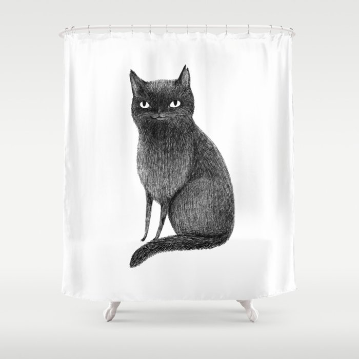 Black Cat Shower Curtain By Sophiecorrigan Society6