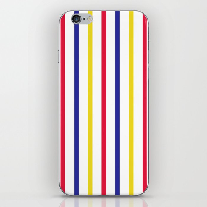 Vertical Stripes (red, blue, yellow) iPhone Skin