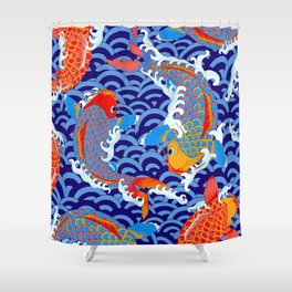 Koi fish / japanese tattoo style pattern Shower Curtain