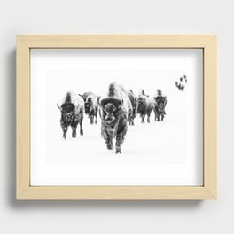 Winter Buffalo x Yellowstone Decor Recessed Framed Print