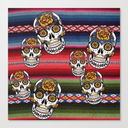 Sugar Skull Dia de Los Muertos Canvas Print