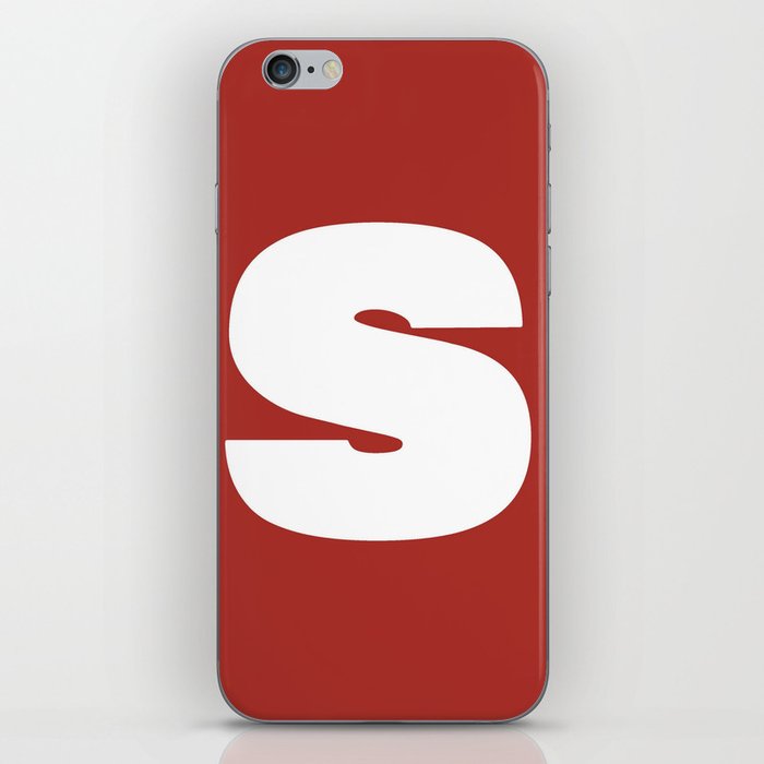 s (White & Maroon Letter) iPhone Skin