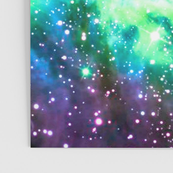 Fox Fur Nebula BRIGHT : Green Blue Purple Galaxy Art Print