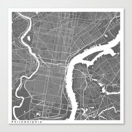 Philadelphia USA Modern Map Art Print Canvas Print