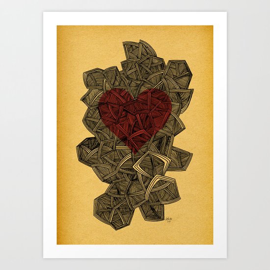 - heart line - Art Print