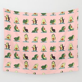 Avocado Yoga in Pink Wall Tapestry