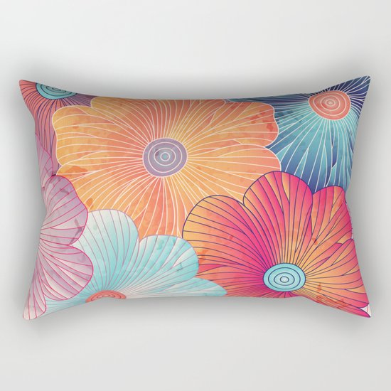 Big Bright Flowers Rectangular Pillow
