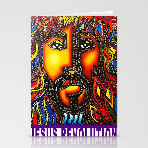 final blk Jesus revolution Stationery Cards
