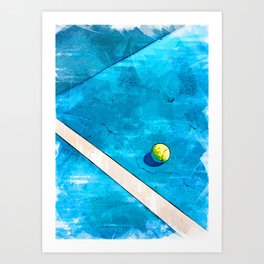 Tennis Ball On Court. For Tennis Lovers Art Print