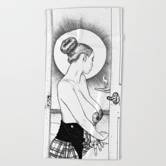 Apollonia Saintclair 647 - 20160616 L'annonciation (The blessed woman) Beach Towel