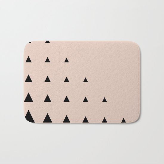 Black Triangles on Blush Bath Mat
