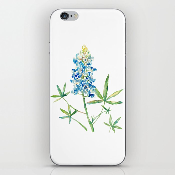 Bluebonnet flowers Watercolor Painting iPhone Skin
