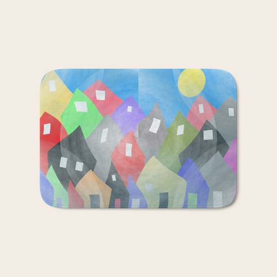 Whimsical Town Bath Mat