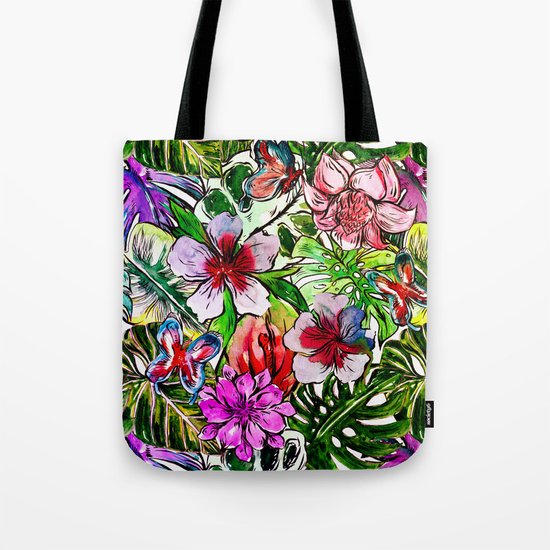 Tropical Flower Hibiscus Garden Tote Bag