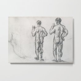 Standing Male Bather; Puget's Atlas Metal Print | Cezanne, Naked, Postimpressionism, Drawing, Pencil, Male, Bath, Modernart, Sketchbook, Bathing 