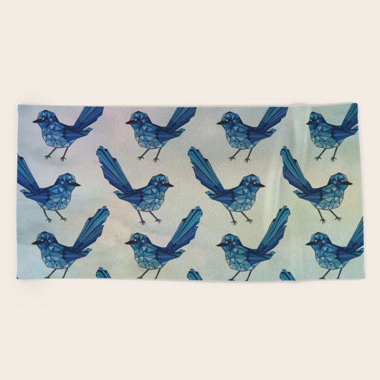Blue Birds Beach Towel