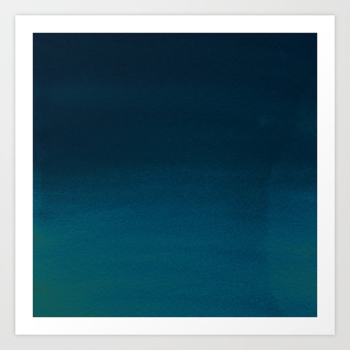 Navy blue teal hand painted watercolor paint ombre Kunstdrucke Navy blue teal hand painted watercolor paint ombre Kunstdrucke