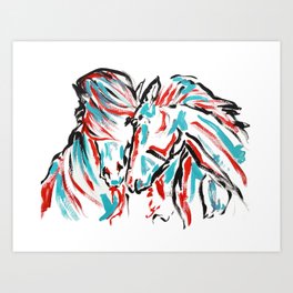 Horse Love Art Print