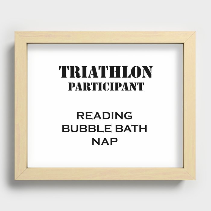 Triathlon Participant Reading Bubble Bath Nap Recessed Framed Print