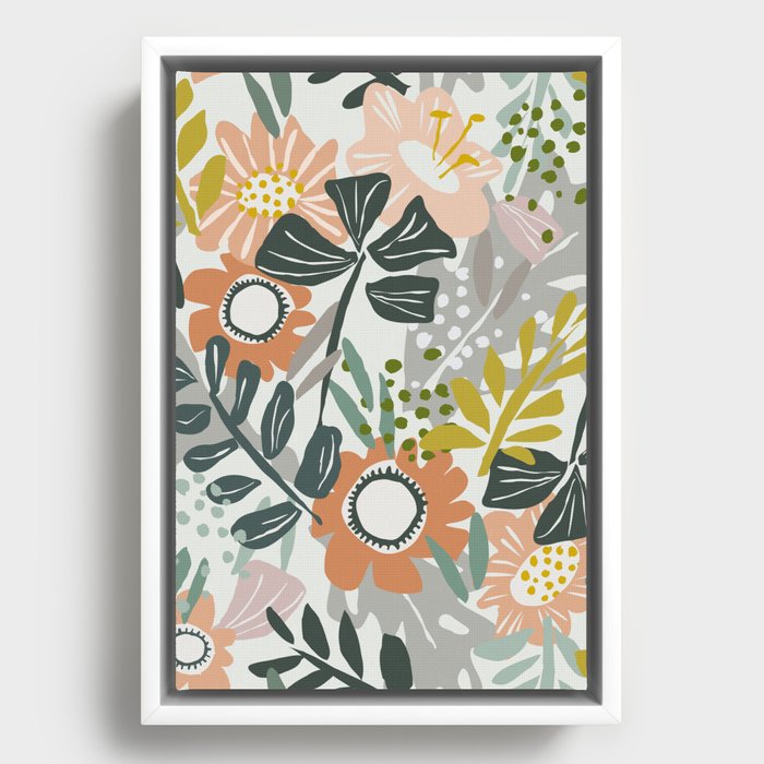 Cozy collection: mix and match happy florals Flower love 2 Framed Canvas