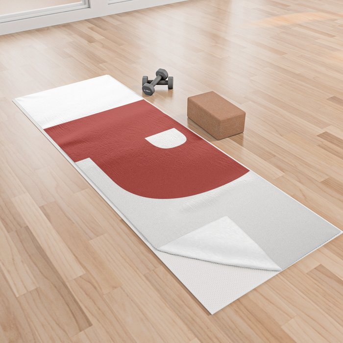P (Maroon & White Letter) Yoga Towel
