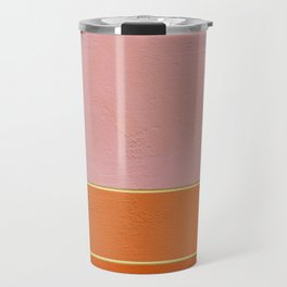 Orange, Pink And Gold Abstract Painting Travel Mug