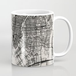 Tokyo - Japan - Authentic Map Black and White Mug