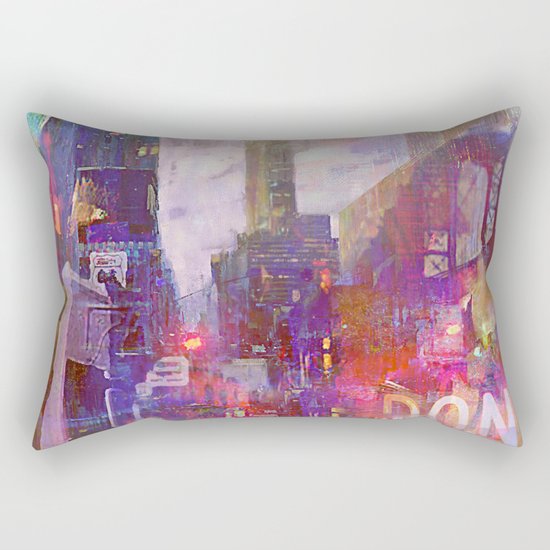 Snowstorm on the city Rectangular Pillow