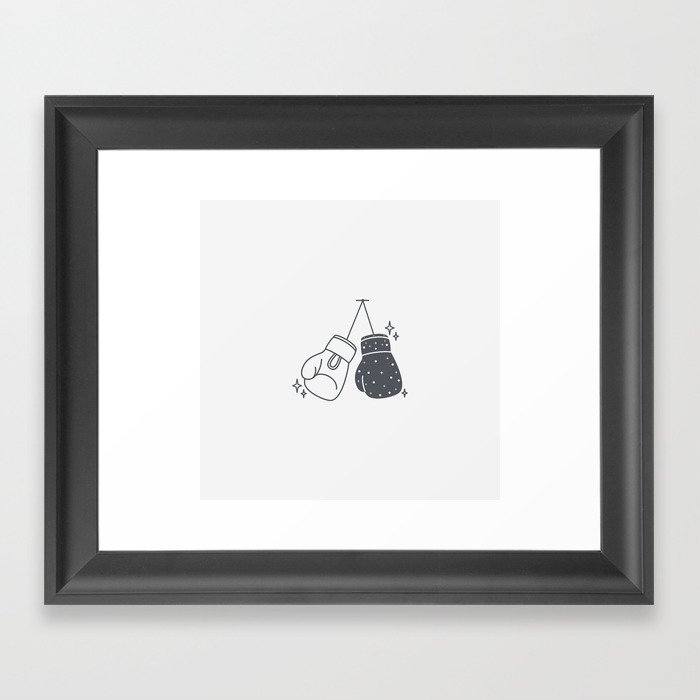 Boxing gloves night and day Framed Art Print
