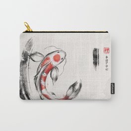 Good Luck And Peace Koi Japanese Ink Carry-All Pouch
