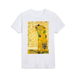 Gustav Klimt (Austrian, 1862-1918) - Title: The Lovers (Fulfillment) - Part of The Tree of Life - Date: 1905-1911 - Style: Art Nouveau, Symbolism - Genre: Symbolic painting - Digitally Enhanced Version (2000 dpi) - Kids T Shirt