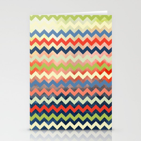 Watercolor Chevron Stationery Cards