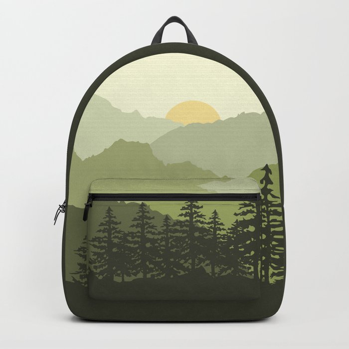 Mountain view in green Backpack