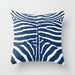 Zebra Wild Animal Print Blue 222 Throw Pillow