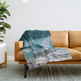 Blue Ocean Waves Throw Blanket