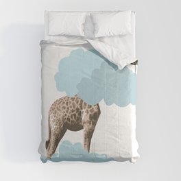 Giraff in the clouds . Joy in the clouds collection Comforter