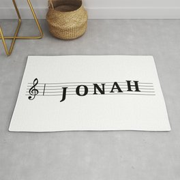Name Jonah Rug | Curated, Black And White, Firstname, Tag, Music, Digital, Gift, Birthday, Graphicdesign, Name 