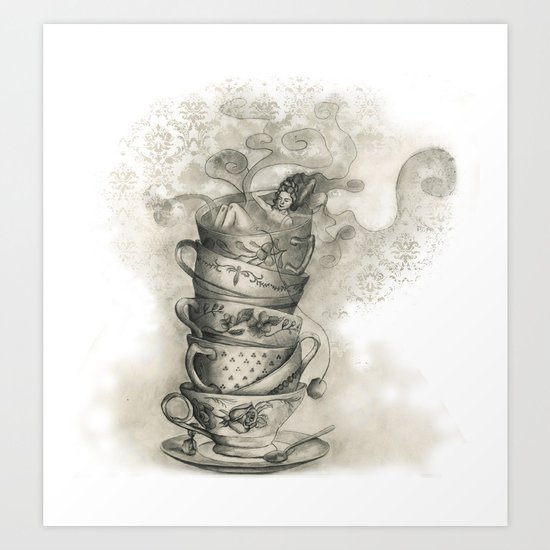 Tea bath Art Print