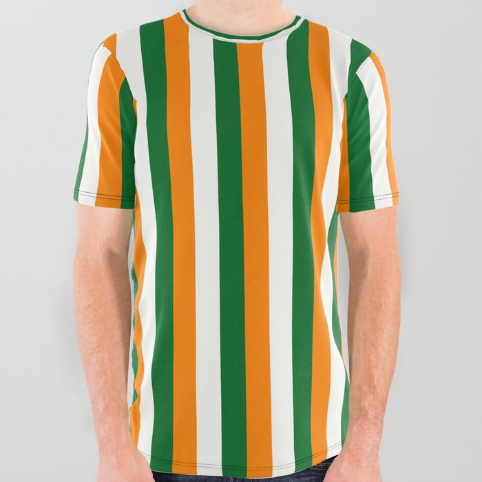 Orange and green graphic 2024 tee