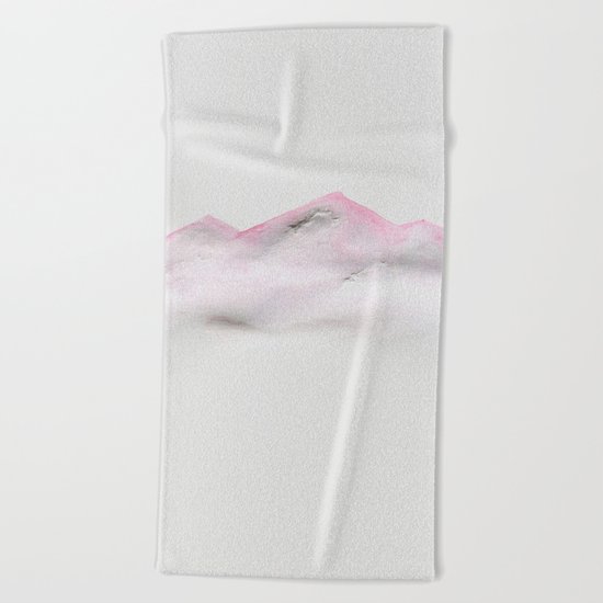 Pink Mountain Beach Towel